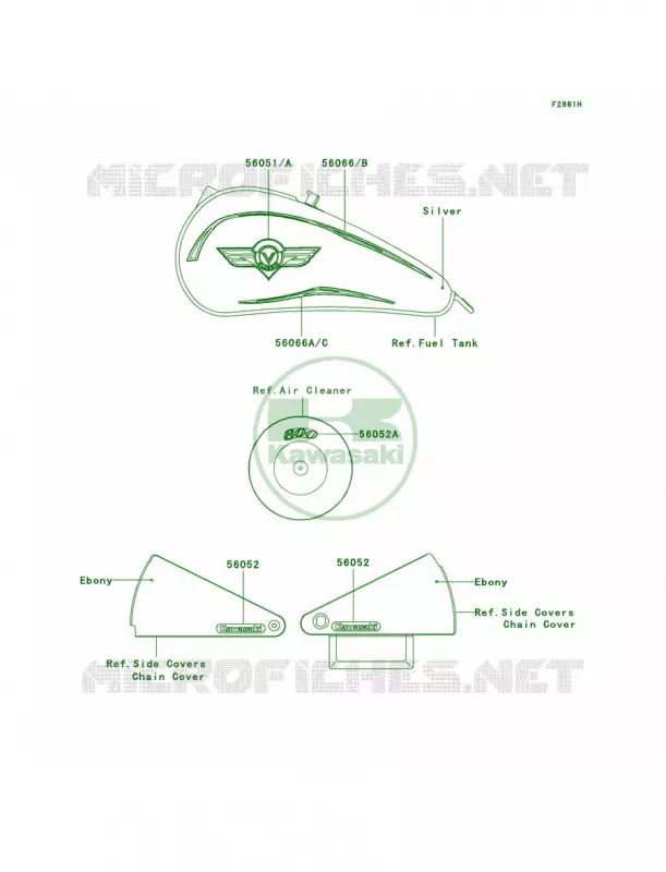 DecalsM.C.SilverVN800-B9US Kawasaki MOTOS 800 2002 Vulcan 800 Classic  VN800-B7