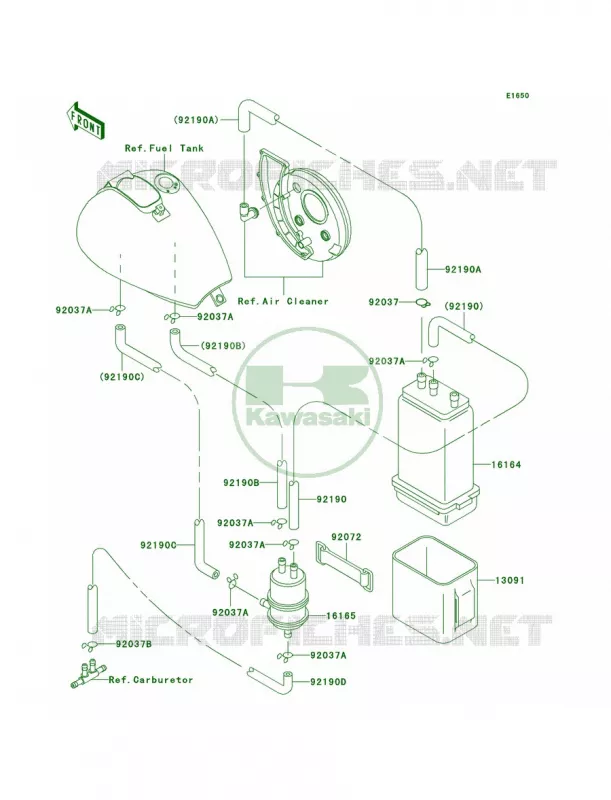 Fuel Evaporative SystemCA Kawasaki MOTOS 800 2002 Vulcan 800 Classic  VN800-B7