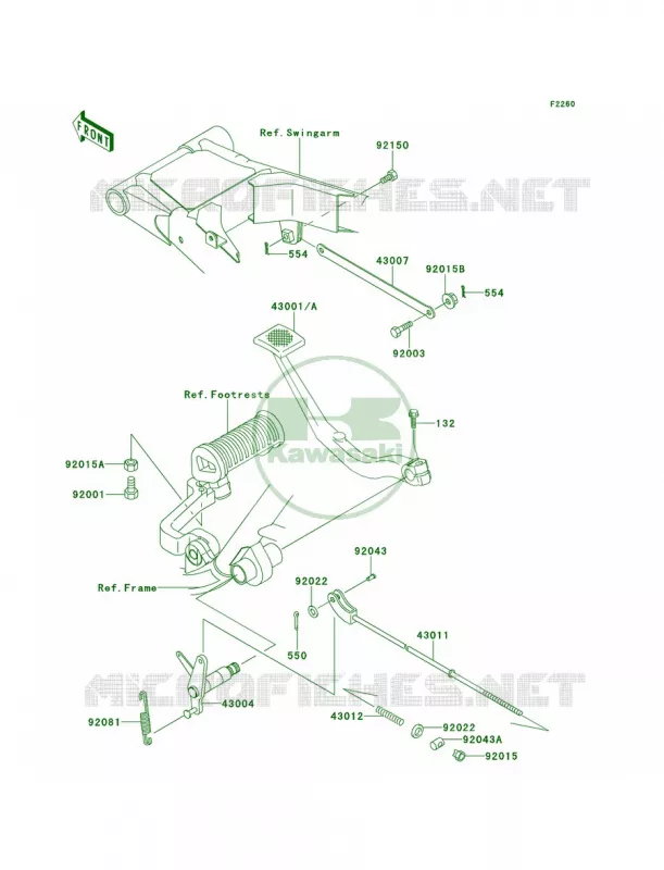 Brake PedalTorque Link Kawasaki MOTOS 650 2001 W650  EJ650-A3