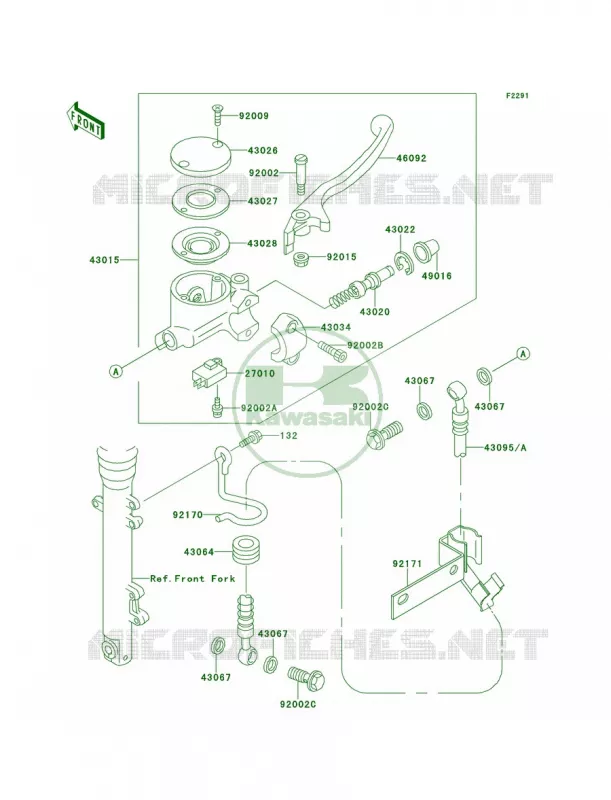 Front Master Cylinder Kawasaki MOTOS 650 2001 W650  EJ650-A3