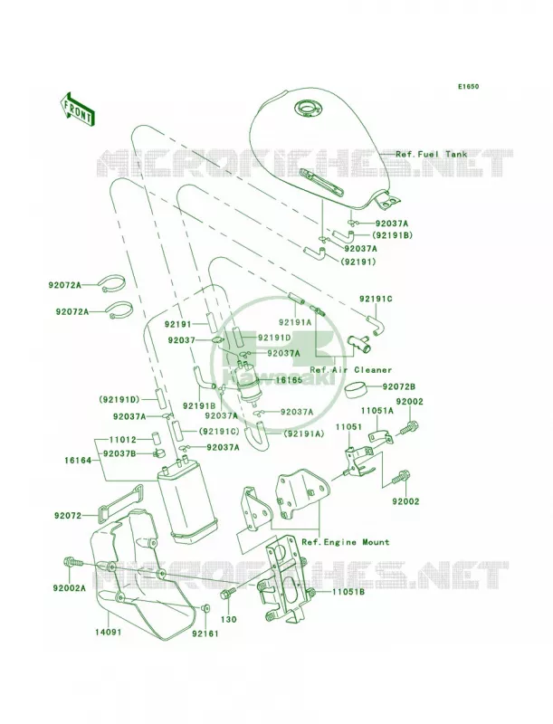 Fuel Evaporative System Kawasaki MOTOS 650 2001 W650  EJ650-A3