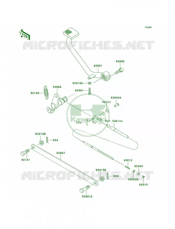 Brake PedalTorque Link Kawasaki MOTOS 500 2001 Vulcan 500 LTD  EN500-C6