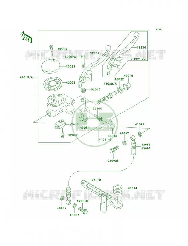 Front Master Cylinder Kawasaki MOTOS 1500 2001 Vulcan 1500 Classic  VN1500-E4