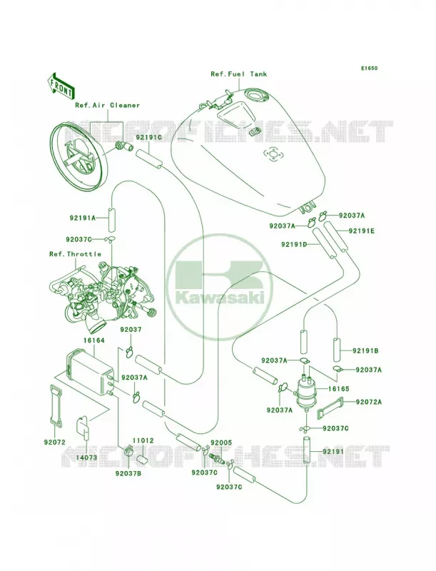 Fuel Evaporative System Kawasaki MOTOS 1500 2001 Vulcan 1500 Classic Fi  VN1500-N2