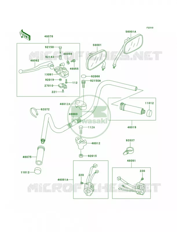Handlebar Kawasaki MOTOS 800 2001 Vulcan 800  VN800-A7