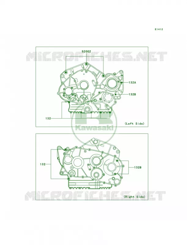 Crankcase Bolt Pattern Kawasaki MOTOS 800 2001 Vulcan 800 Classic  VN800-B6