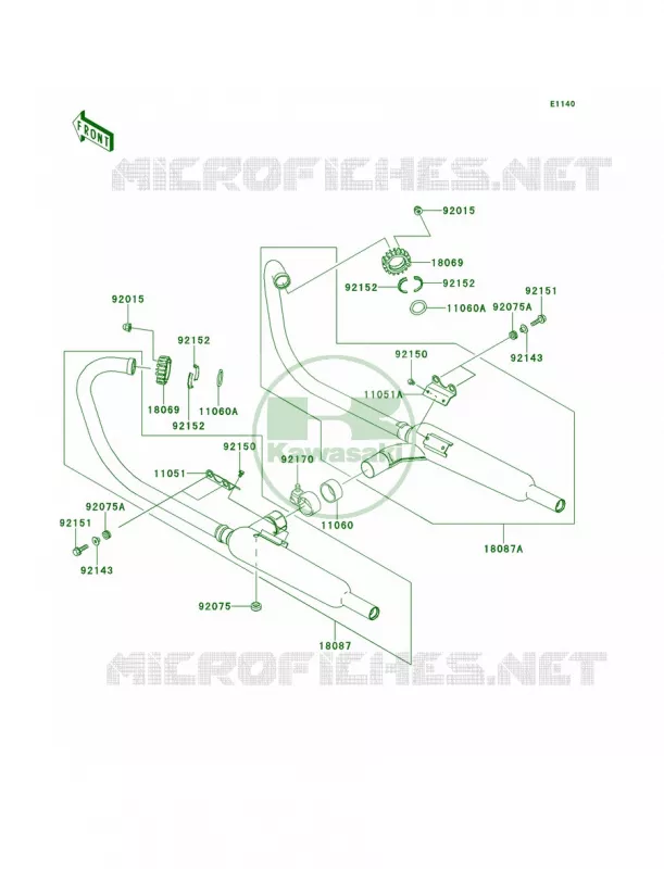 Mufflers Kawasaki MOTOS 650 2000 W650  EJ650-A2