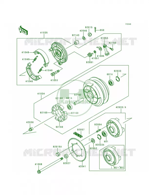 Rear WheelChain Kawasaki MOTOS 500 2000 Vulcan 500 LTD  EN500-C5