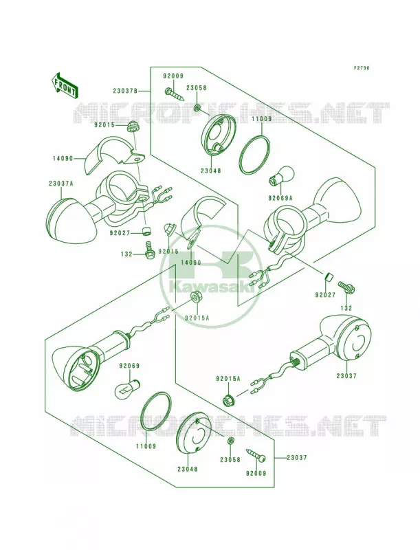 Turn Signals Kawasaki MOTOS 500 2000 Vulcan 500 LTD  EN500-C5