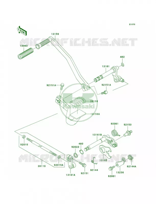 Gear Change Mechanism Kawasaki MOTOS 1500 2000 Vulcan 1500 Classic  VN1500-E3