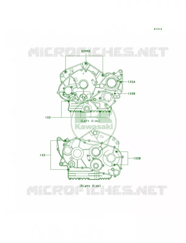 Crankcase Bolt Pattern Kawasaki MOTOS 800 2000 Vulcan 800  VN800-A6