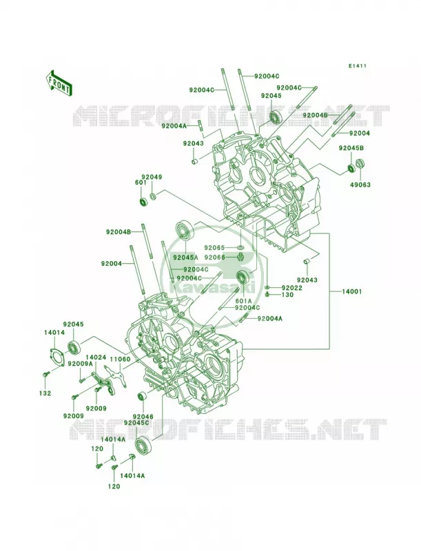 Crankcase Kawasaki MOTOS 800 2000 Vulcan 800  VN800-A6