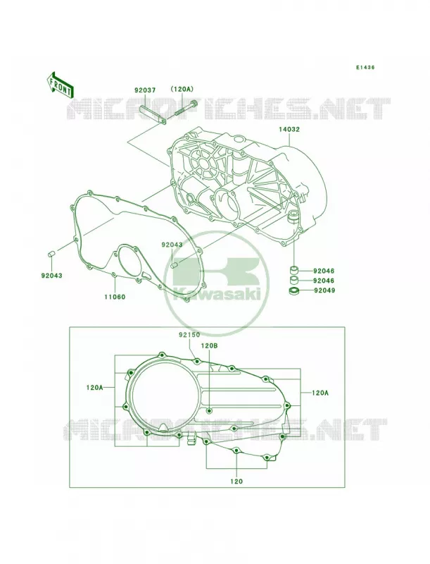 Right Engine Covers Kawasaki MOTOS 800 2000 Vulcan 800  VN800-A6