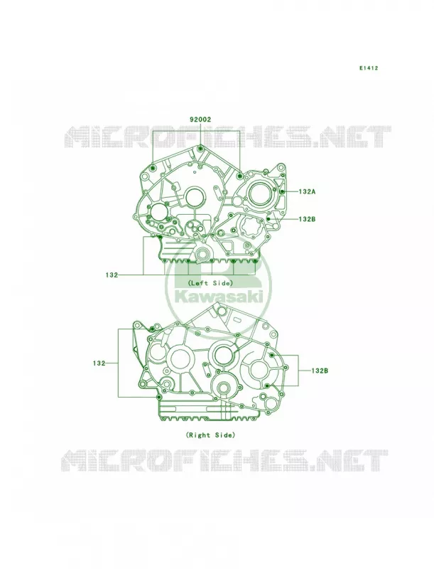 Crankcase Bolt Pattern Kawasaki MOTOS 800 2000 Vulcan 800 Classic  VN800-B5