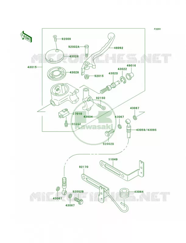 Front Master Cylinder Kawasaki MOTOS 800 2000 Vulcan 800 Classic  VN800-B5