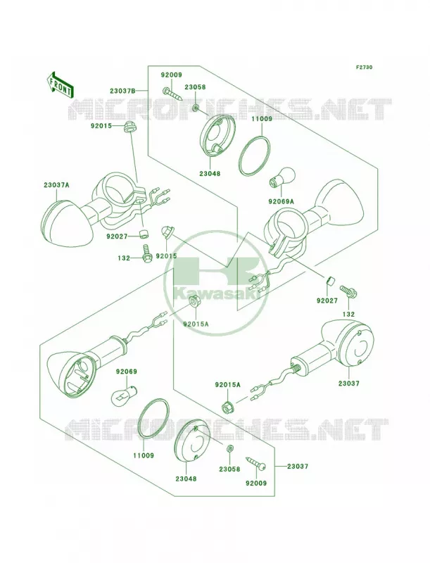 Turn Signals Kawasaki MOTOS 800 2000 Vulcan 800 Classic  VN800-B5