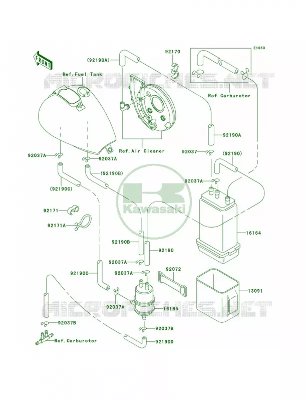 Fuel Evaporative System Kawasaki MOTOS 800 2000 Vulcan 800 Drifter  VN800-C2