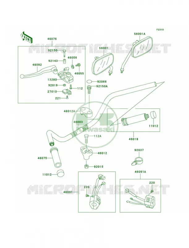 Handlebar Kawasaki MOTOS 800 2000 Vulcan 800 Drifter  VN800-C2
