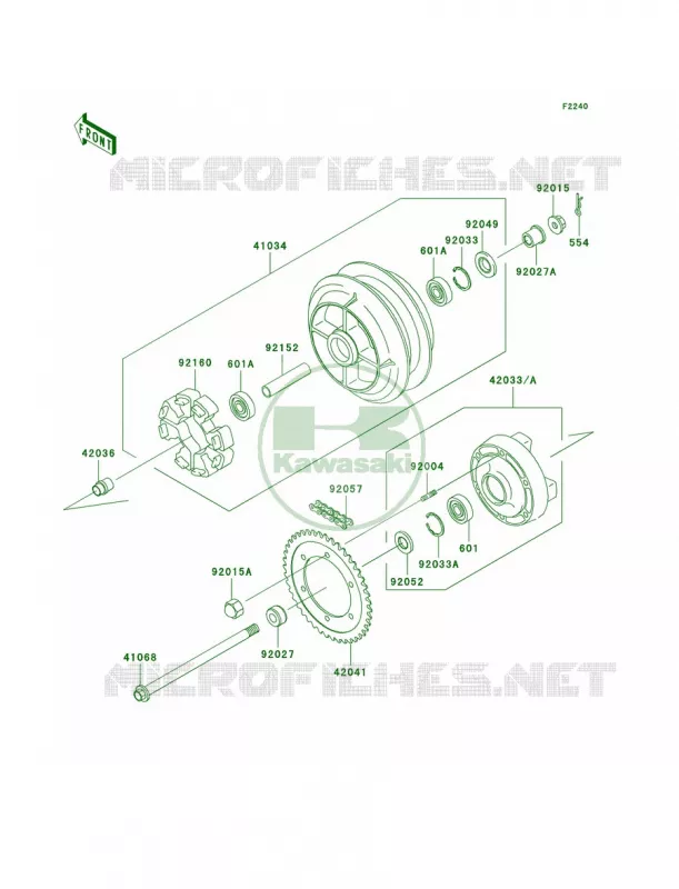 Rear WheelChain Kawasaki MOTOS 800 2000 Vulcan 800 Drifter  VN800-C2