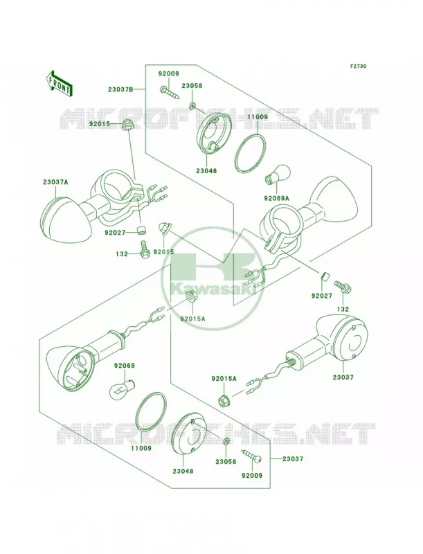 Turn Signals Kawasaki MOTOS 800 1999 Vulcan 800 Classic  VN800-B4