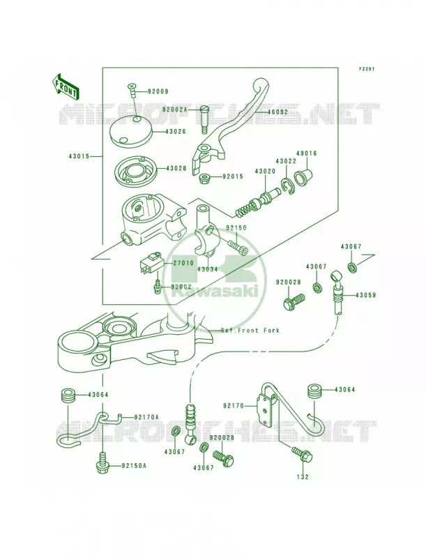 Front Master Cylinder Kawasaki MOTOS 500 1998 Vulcan 500 LTD  EN500-C3
