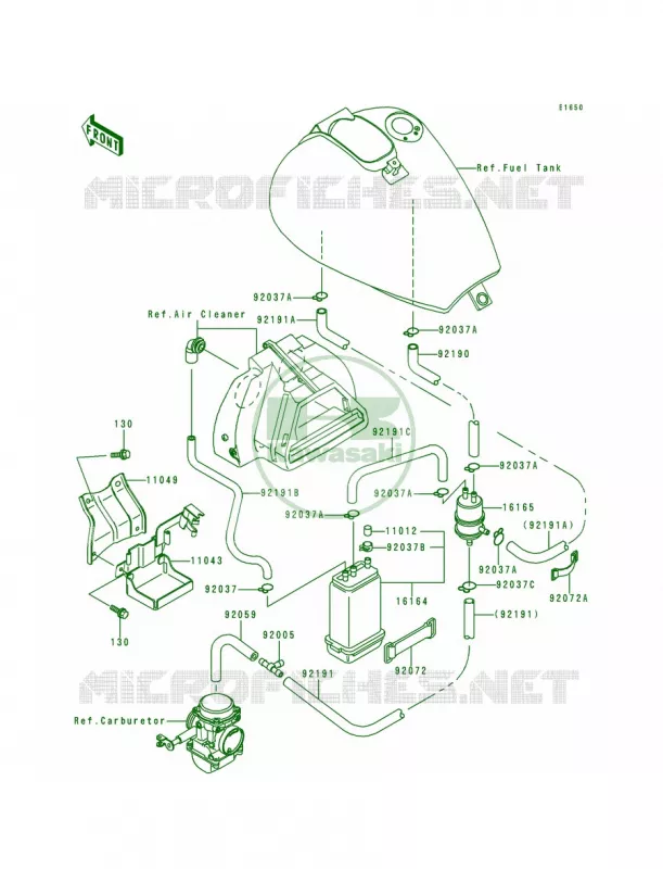 Fuel Evaporative System Kawasaki MOTOS 500 1998 Vulcan 500 LTD  EN500-C3