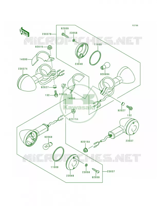Turn Signals Kawasaki MOTOS 500 1998 Vulcan 500 LTD  EN500-C3