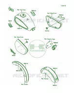 DecalsEbonyRedVN1500 A11 pour Kawasaki Vulcan 1500