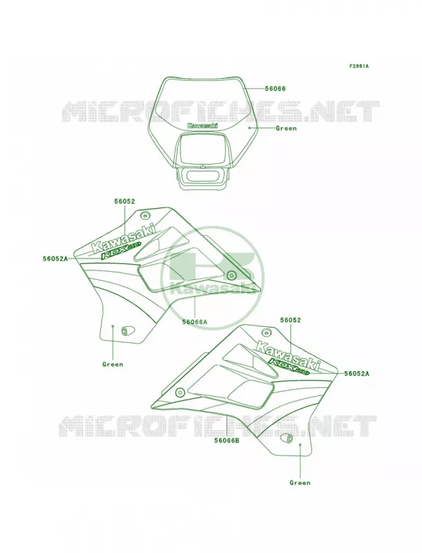 DecalsH11 Kawasaki MOTOS 200 2004 KDX200  KDX200-H10