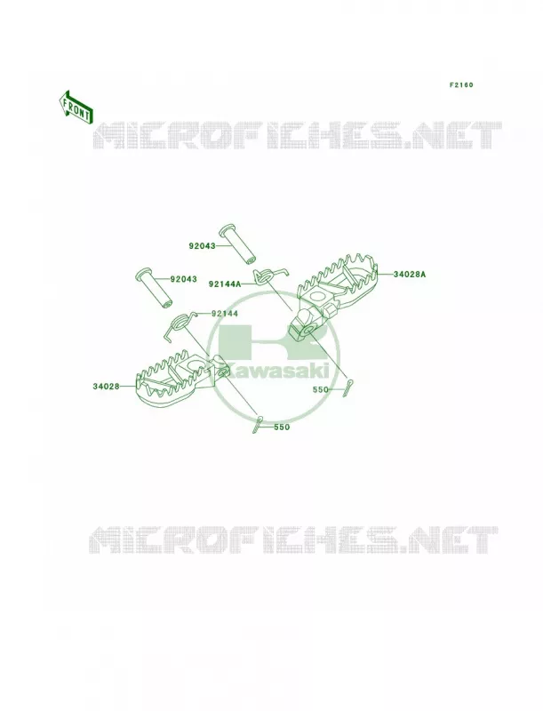 Footrests Kawasaki MOTOS 200 2004 KDX200  KDX200-H10