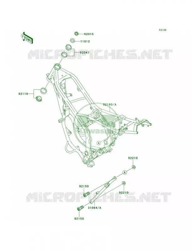 Frame Kawasaki MOTOS 200 2004 KDX200  KDX200-H10