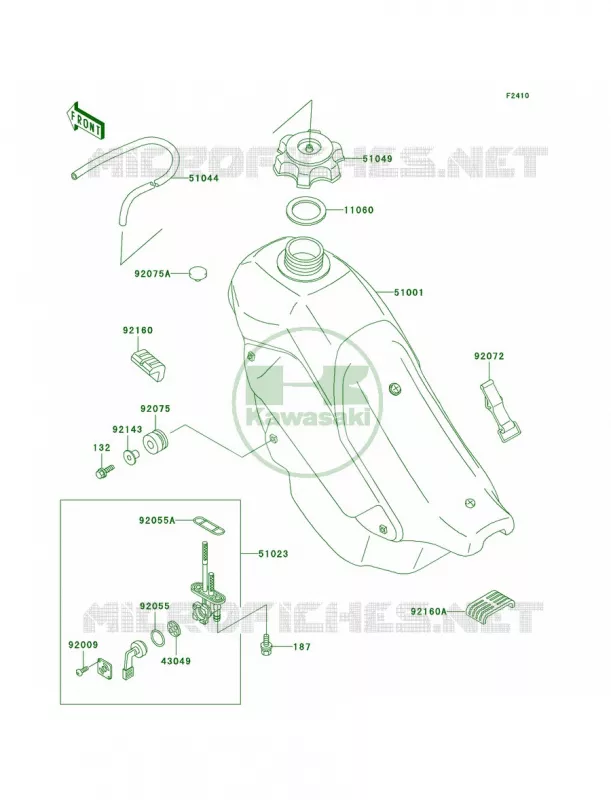 Fuel Tank Kawasaki MOTOS 200 2004 KDX200  KDX200-H10