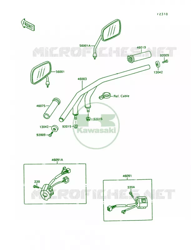Handlebar Kawasaki MOTOS 1500 1997 Vulcan 1500 L  VN1500-C4