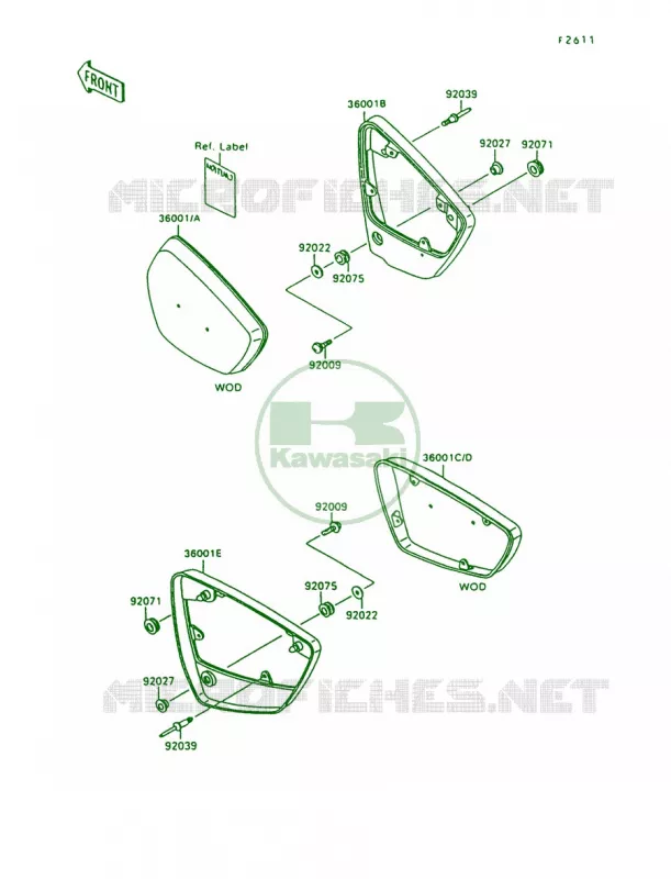 Side Covers Kawasaki MOTOS 1500 1997 Vulcan 1500 L  VN1500-C4