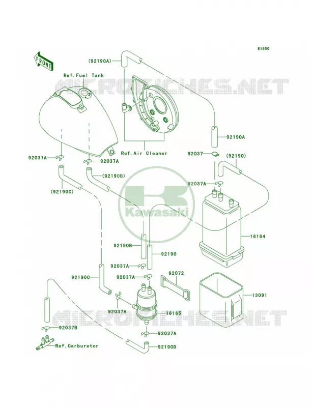 Fuel Evaporative System Kawasaki MOTOS 800 1997 Vulcan 800 Classic  VN800-B2