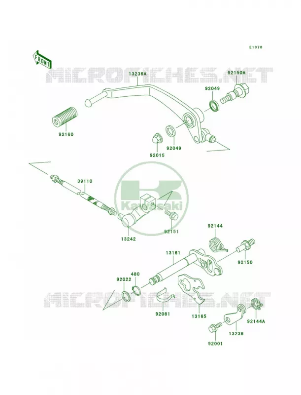 Gear Change Mechanism Kawasaki MOTOS 800 1997 Vulcan 800 Classic  VN800-B2