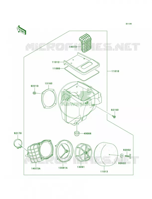 Air Cleaner Kawasaki MOTOS 220 2004 KDX220R  KDX220-A11
