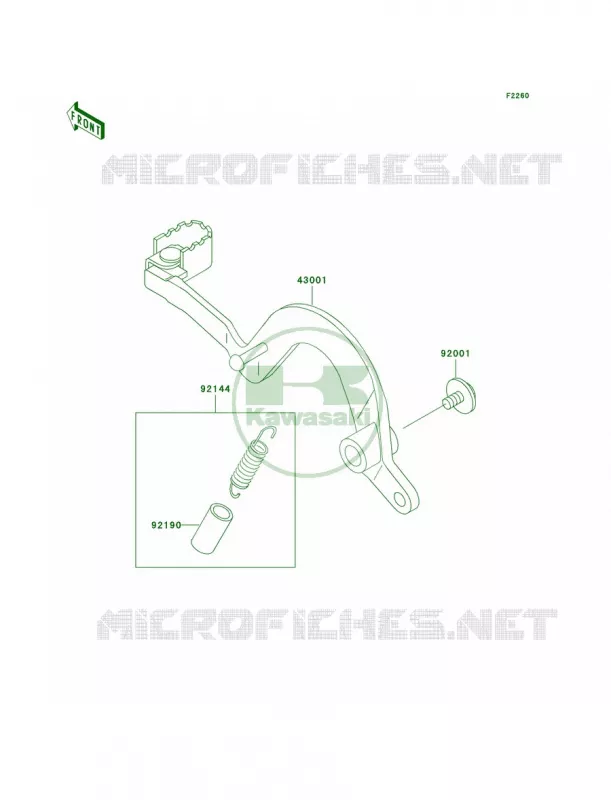 Brake Pedal Kawasaki MOTOS 220 2004 KDX220R  KDX220-A11