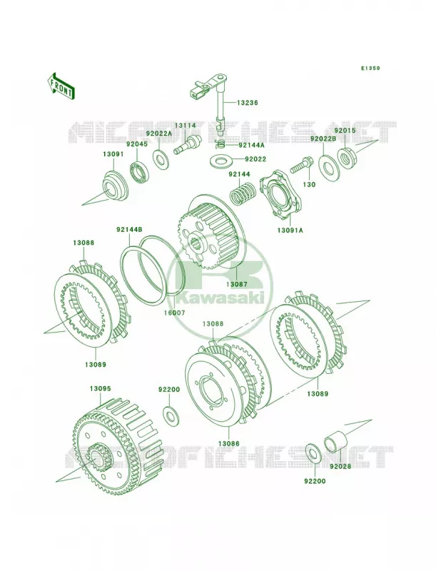 Clutch Kawasaki MOTOS 220 2004 KDX220R  KDX220-A11