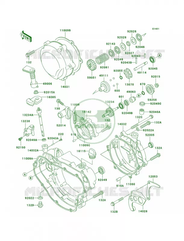 Engine Covers Kawasaki MOTOS 220 2004 KDX220R  KDX220-A11