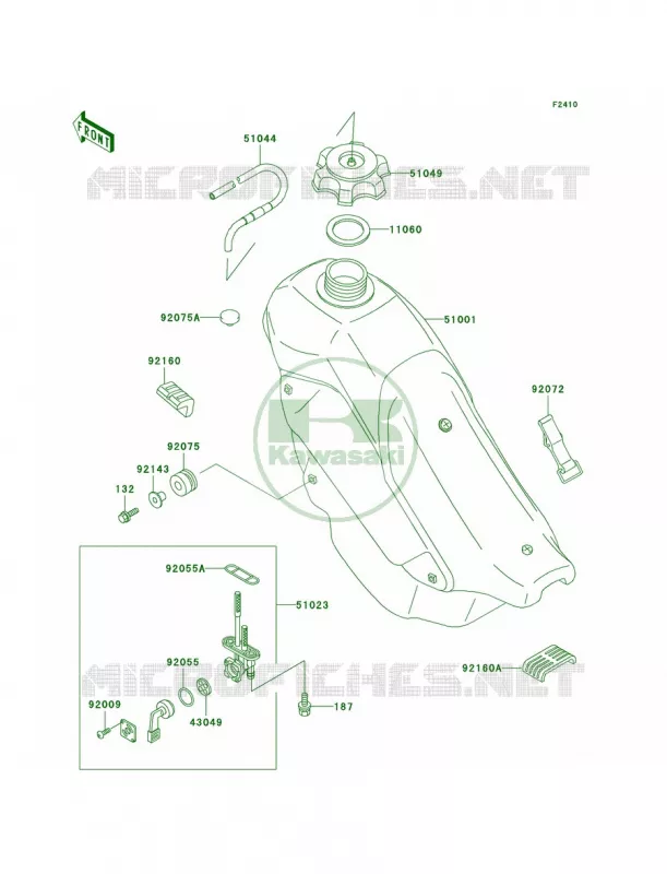 Fuel Tank Kawasaki MOTOS 220 2004 KDX220R  KDX220-A11