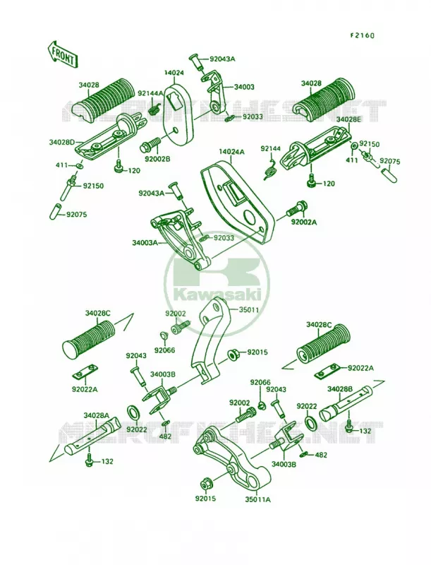 Footrests Kawasaki MOTOS 1500 1996 Vulcan 1500 L  VN1500-C3