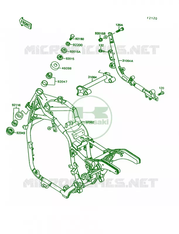 Frame Kawasaki MOTOS 1500 1996 Vulcan 1500 L  VN1500-C3