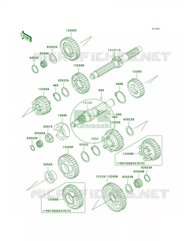 Transmission Kawasaki MOTOS 1500 1996 Vulcan 1500 Classic  VN1500-D1