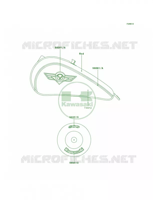 DecalsRedIvolyVN800-B2 Kawasaki MOTOS 800 1996 Vulcan 800 Classic  VN800-B1