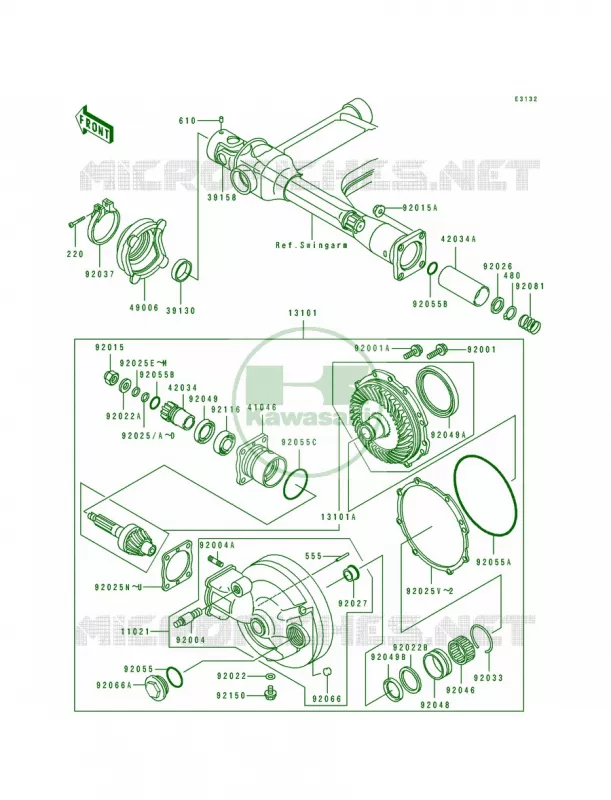 Drive ShaftFinal Gear Kawasaki MOTOS 600 1996 Eliminator 600  ZL600-B2