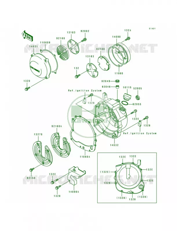 Engine Covers Kawasaki MOTOS 600 1996 Eliminator 600  ZL600-B2