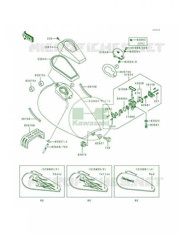 Fuel Tank Kawasaki MOTOS 600 1996 Eliminator 600  ZL600-B2