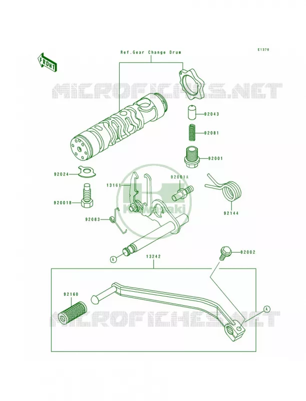 Gear Change Mechanism Kawasaki MOTOS 600 1996 Eliminator 600  ZL600-B2