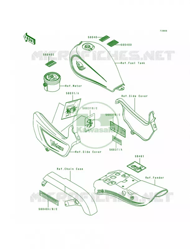 Labels Kawasaki MOTOS 500 1995 Vulcan 500  EN500-A6